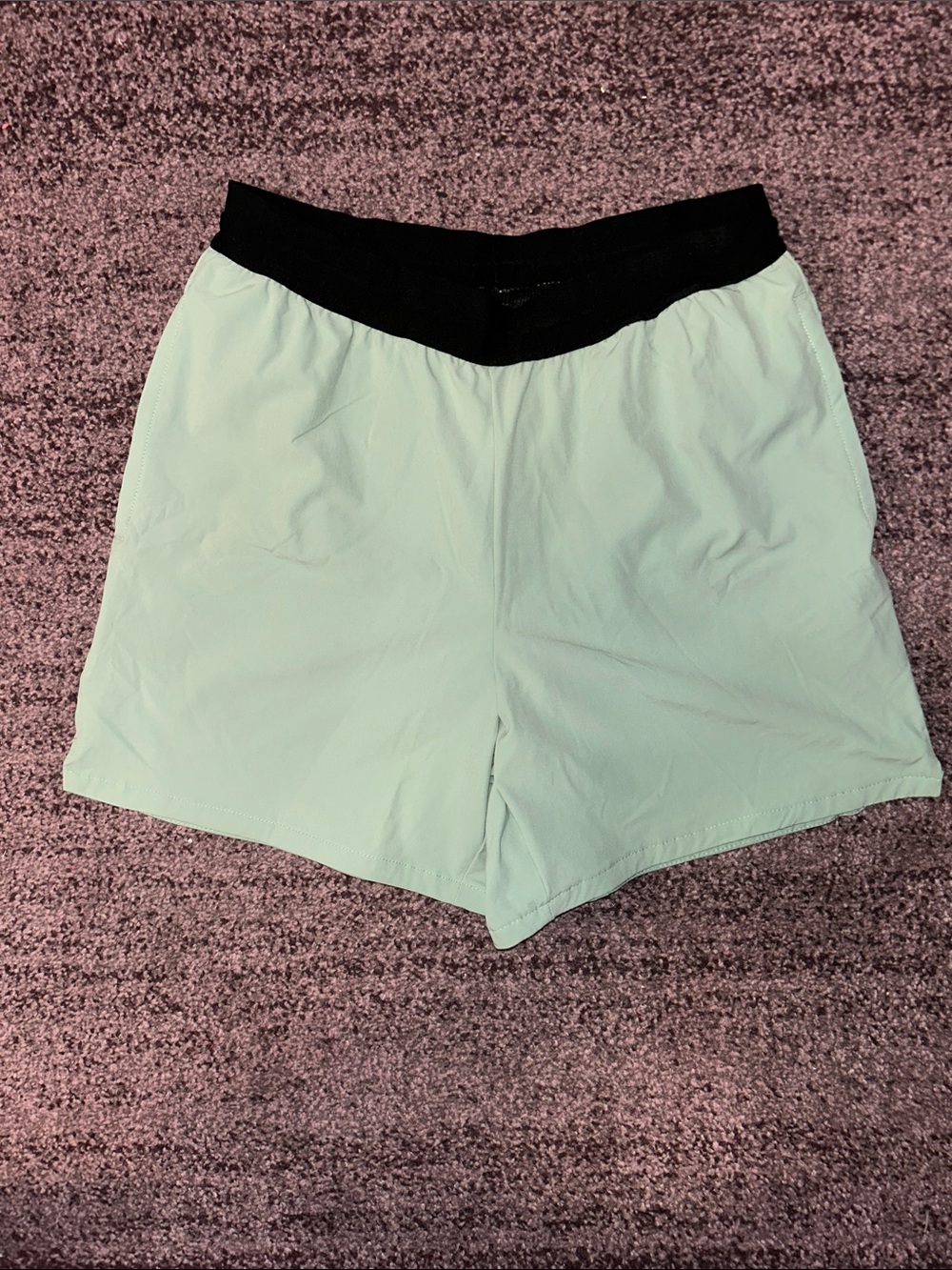 FLX Light Mint Athletic Shorts with Black Waistband